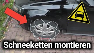 Schneeketten am Autoreifen anbringen  Schneeketten montieren  Anleitung  Winterfestes Auto [upl. by Edelman525]