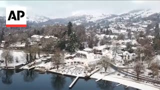 Heavy snow causes havoc in northern England [upl. by Hemphill77]