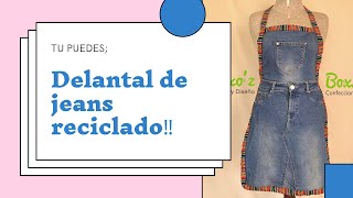 Cómo hacer un delantal de cocina con jeans reciclado 2020 [upl. by Yttik]