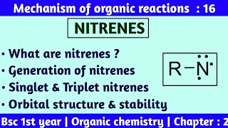 Nitrenes  singlet amp triplet nitrene  orbital structure of nitrenes  Bsc 1st year chemistry CB [upl. by Haig]