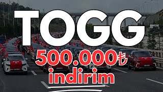 TOGG 500000₺ flaş indirim evet gerçek  Peki Tesla mı Togg mu Hangisini alacağız [upl. by Assenav]