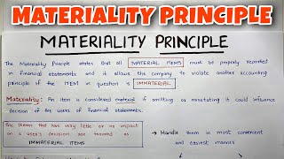 Materiality Principle EXPLAINED  By Saheb Academy [upl. by Aneekan208]