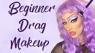 DRAG MAKEUP FOR BEGINNERSStage Makeup SeriesPurple Drag Makeup [upl. by Asoj]