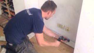 Fixing Skirting Board with flexyfix all purpose adhesive High grab and exteremely fast setting [upl. by Lurette141]