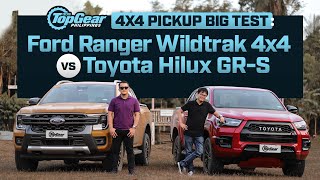 Ford Ranger Wildtrak 4x4 vs Toyota Hilux GRS 4x4 Pickup Big Test  Top Gear Philippines [upl. by Asilrak486]