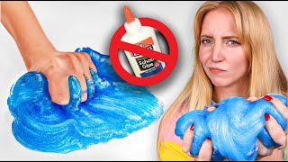 Trying NO GLUE Slime Recipes [upl. by Airdnal]