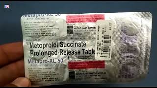 Metapro XL 50 Tablet  Metoprolol Succinate Tablets Uses  Metapro XL 50mg Tablet Uses Side effects [upl. by Malin]