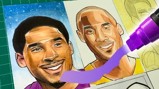 Kobe Bryant Drawn In 8 Crazy Styles 🐍🏆 [upl. by Anned]