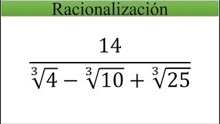 Racionalización cúbica  Suma y resta de 3 raíces  Resultado comprobado con MAPLE [upl. by Diamante]