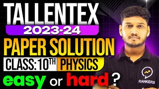 Tallentex 202324 Solution  Physics Class 10th  29 Oct 2023 Paper Solution tallentex allenkota [upl. by Minsat712]