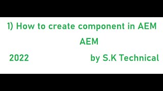 How to create component in AEM [upl. by Aitel311]