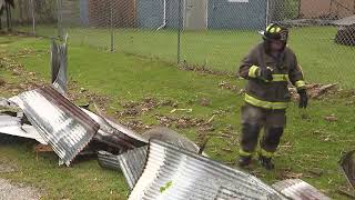 Storms leave damage behind in Coyne Center Illinois [upl. by Seabury]