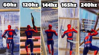 Fortnite 60hz vs 120hz vs 144hz vs 165hz vs 240hz [upl. by Nahama]