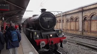 Steam Engine 45699 Galatea on 5Z60 Carnforth to Crewe at Crewe on 02042016 [upl. by Valentina]