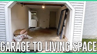 Transforming a Garage into a Living Space Demolishing [upl. by Aikym]