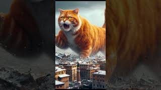 Orange cat monster destroys buildings cat monstercat cats [upl. by Demahom723]