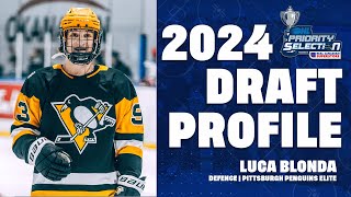 2024 OHLDraft Prospect Profile Luca Blonda Pittsburgh Penguins Elite [upl. by Retrac883]