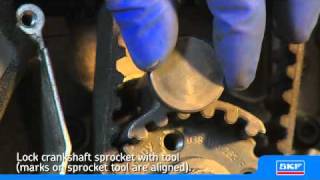 Tutorial SKF Installing an SKF Timing belt kit w water pump on a VW Passat 19 TDI [upl. by Cacka]