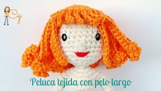 Academia de peluquería para amigurumis 2  Peluca tejida de pelo largo liso y rizado [upl. by Aniaj]