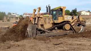 CAT D10T Dozer pushing and ripping dirt  Great operator [upl. by Ridglee456]