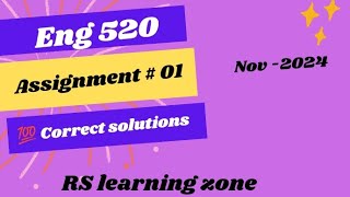 ENG 520 ASSIGNMENT 1 solution 2024 100correct solution [upl. by Akibma]