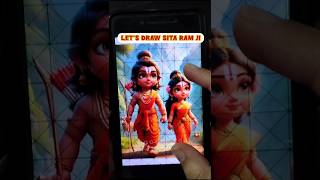 Ram Sita Ji Outline Tutorial 🌺 artshorts drawing diwalispecial ram sitaram [upl. by Anirdnajela564]