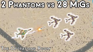 2 Israeli Phantoms vs 28 Egyptian MiGs 1973  Animated [upl. by Kenleigh]