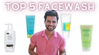 Top 5 Facewashes For Men  For all skin Types  Oily dry and sensitive skin  Tarun Molri [upl. by Mathe]