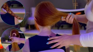 ASMR Hair Play amp Scalp Massage  Relaxing Brushing Twisting and Scratching Sounds littlemecarmie [upl. by Macleod]