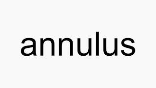 How to pronounce annulus [upl. by Nob]