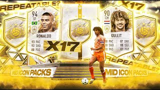 FIFA 22 17 x Guaranteed NEW Mid Icon Upgrade Packs [upl. by Walliw]