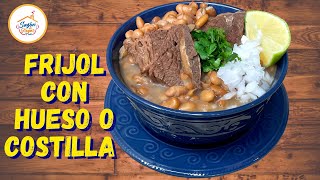 FRIJOLES de la OLLA con COSTILLA DE RES Frijol con HUESO [upl. by Howie]