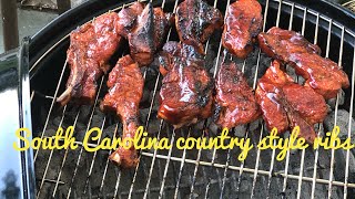 Country Style Ribs on the Webber Kettle Easy quick and delicious [upl. by Dumah]