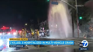 LAPD holds news conference after multifatal crash in Northridge [upl. by Eceinart]