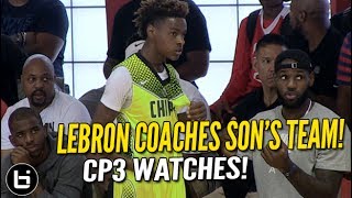 LeBron James Coaches Son LeBron Jr as CP3 Watches Full highlights [upl. by Louella]