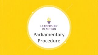 Parliamentary Procedure Leadership in Action [upl. by Adlev]