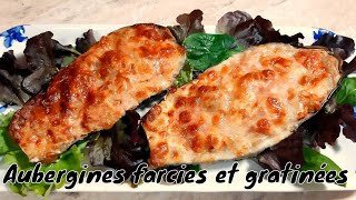 Recette des aubergines farcies gratinées au four  115 kcalpers  eggplants stuffed and au gratin [upl. by Arun]