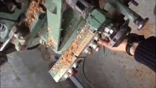 Hempel VKR Woodturning lathe with hopper feeder [upl. by Ellison]