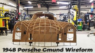 Metal Shaping 1948 Porsche Gmund SL Coupe Hybrid Wireform Buck [upl. by Nyliret976]