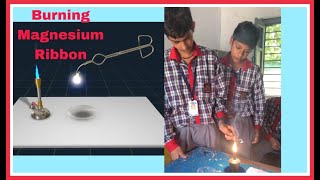 Burning 🔥 of Magnesium Ribbon combination reaction  Chemical Change class 8 9 10 experiment [upl. by Ziagos168]