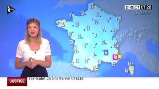 ELEONORE BOCCARA 👼 pour LA METEO de LA MATINALE WEEKEND du 2016 09 24 sur itele [upl. by Hillery684]