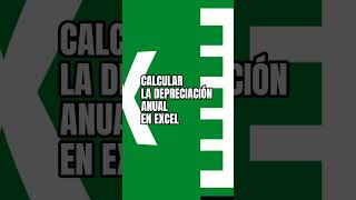 COMO CALCULAR LA DEPRECIACIÓN ANUAL EN EXCEL ✅ [upl. by Bernette102]