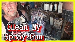 How To Clean A Spray Paint Gun  HVLP and Siphon Spray Paint Guns [upl. by Atikat847]