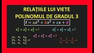 Polinoame clasa a 12 a relatiile lui Viete gradul 3 exercitii formule teorie matematica bacalaureat [upl. by Cutty]