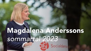 LIVE Magdalena Anderssons sommartal i Olofström 2023 [upl. by Yhtur]