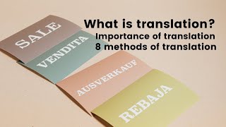 What is translation and its types explain  What are the 8 methods of translation [upl. by Lorelei]