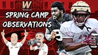 FSU Football  Spring Practice Observations  Kam Davis OffensiveDefensive Line  Warchant TV FSU [upl. by Karia]