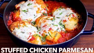 Stuffed Chicken Parmesan Recipe with Gluten Free Option [upl. by Emerej]