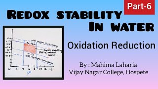 Redox Stablity In Water Part 6 From Oxidation reduction for Bsc 4th sem [upl. by Anyg]