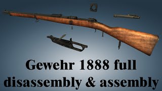 Gewehr 1888 full disassembly amp assembly [upl. by Aisiram]